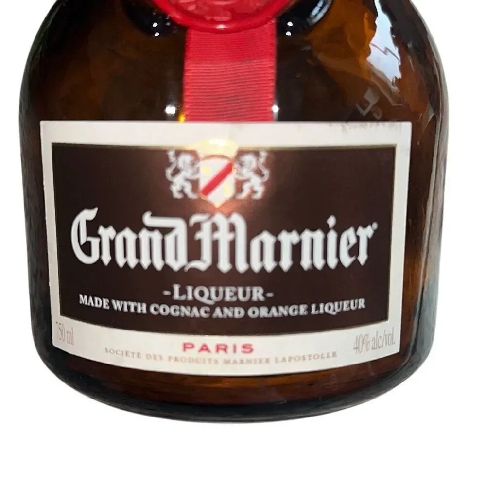 Vintage Grand Marnier Liqueur Amber 750ml Empty Bottle Collectible Size 8 3/4